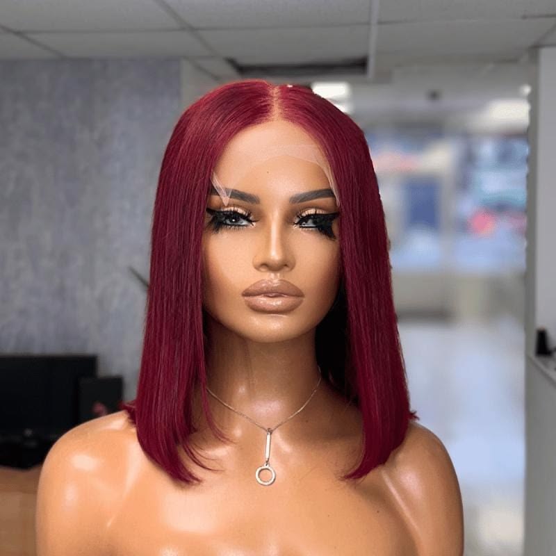 Burgundy Lace Front Wig(human blend)