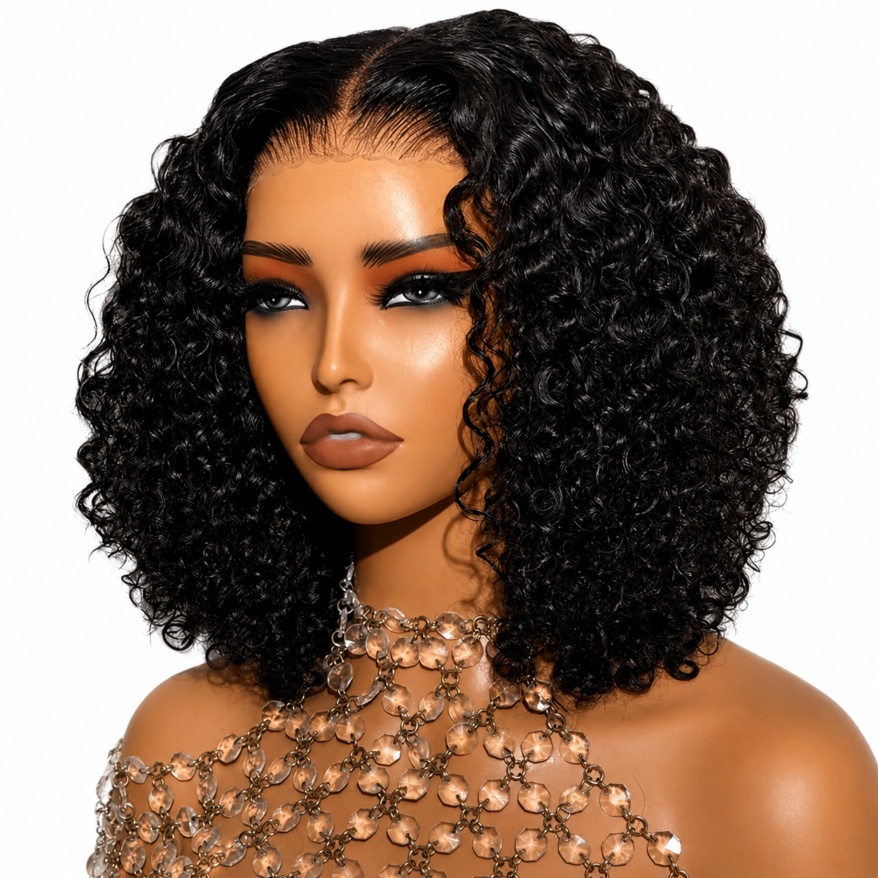 10 Inch Brazilian Deep Wave Curly Bob Wig 4x4 Glueless Lace Closure Wigs