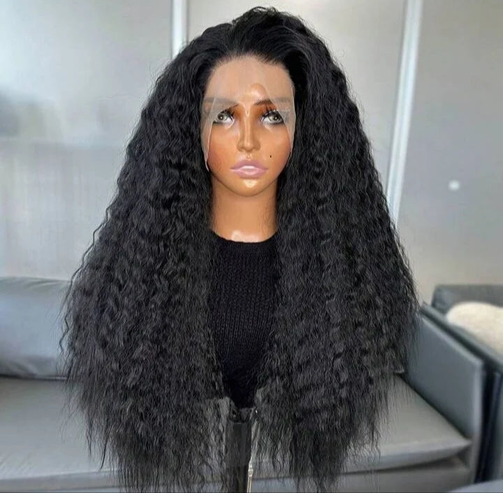 Long Wavy Water Kanekalon Heat Resistant Wig(human blend)