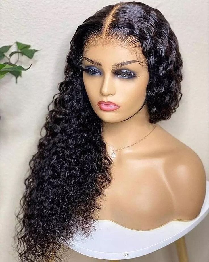 22In Brazilian Hair Water Wave Glueless Wig-13x4 Full Frontal Lace Wig
