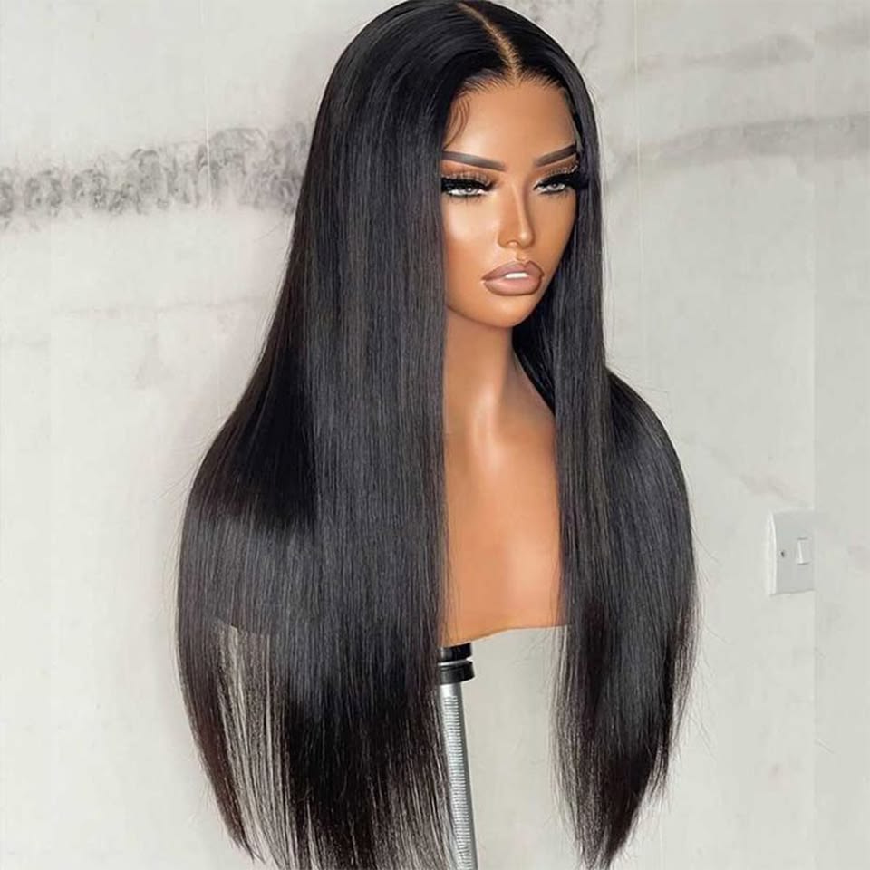 Elegant Black Straight Lace Front Wig(human blend)